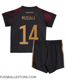 Günstige Deutschland Jamal Musiala #14 Auswärts Trikotsatzt Kinder WM 2022 Kurzarm (+ Kurze Hosen)